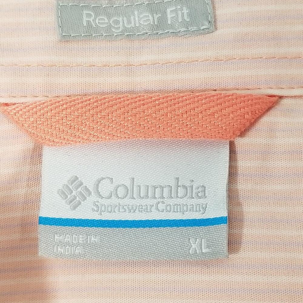 Columbia Shirt Mens XL Pink Short Sleeve Cotton New Casual Outdoor - Picture 10 of 11